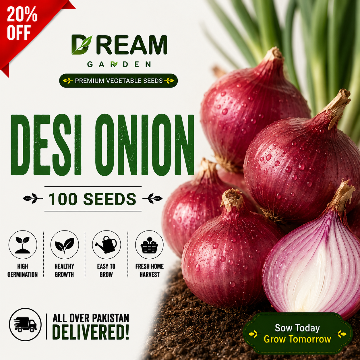 Desi Onion 100 Seeds