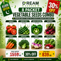 Dream Garden 8 Packets Vegetables Seeds Combo