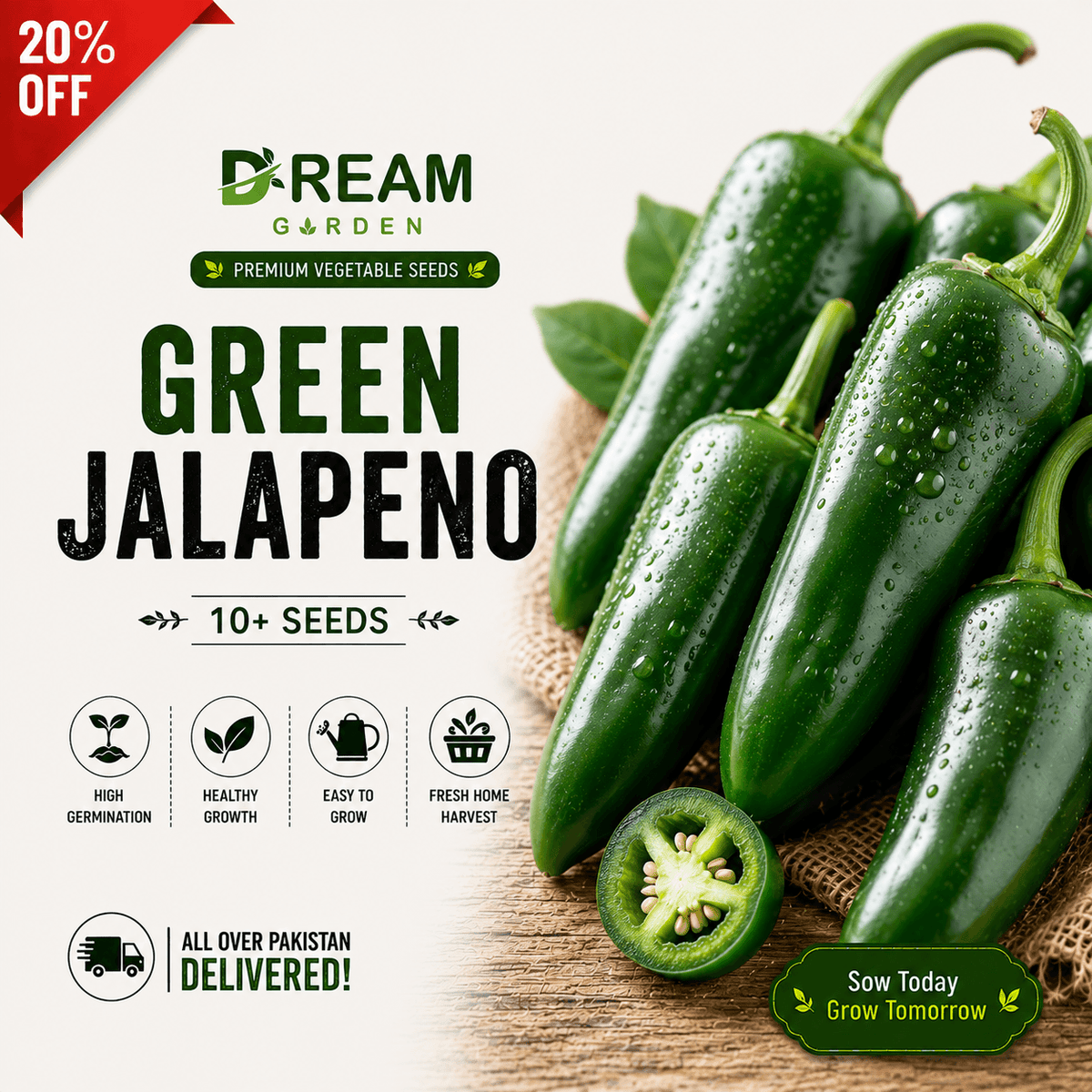 Green jalapeno (سبز جیلوپینو) 10+ Seeds