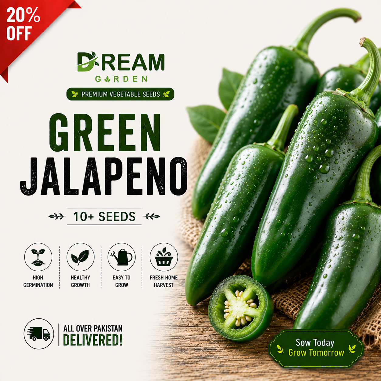 Green jalapeno (سبز جیلوپینو) 10+ Seeds