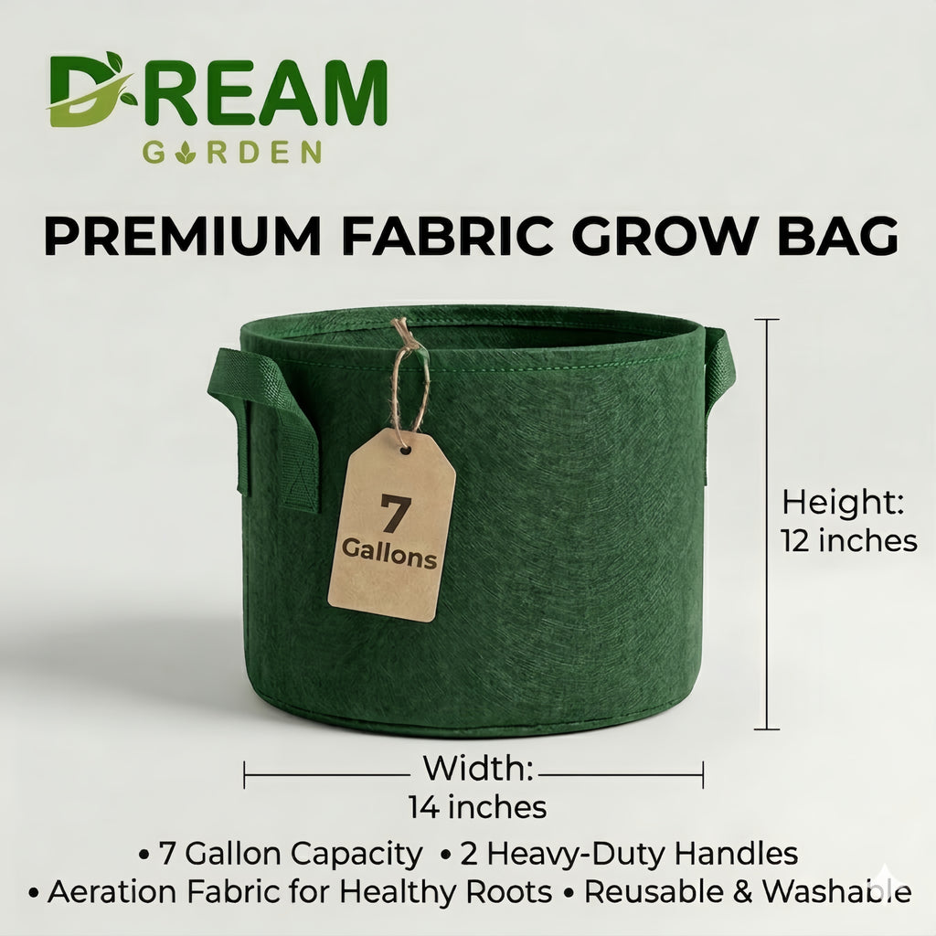Dream Garden Premium Fabric Grow Bags- 7 Gallon
