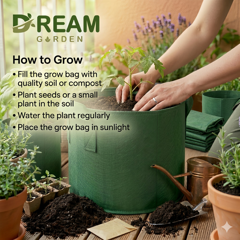 Dream Garden Premium Fabric Grow Bags- 7 Gallon